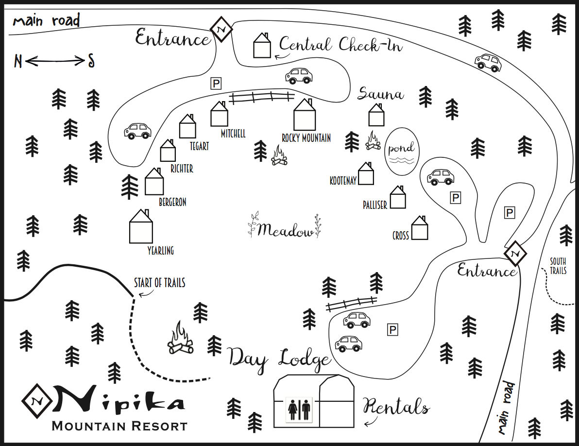 Map of cabins